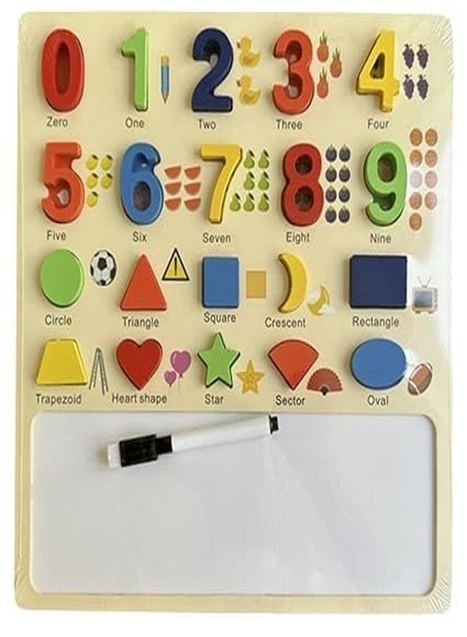 HARIRUP 1 to 9 and Shapes Numeric Numbers Wooden Puzzles for Kids & Toddlers, Educational Searching Tool, Developing Mind Gaming Skill, White - Image 1